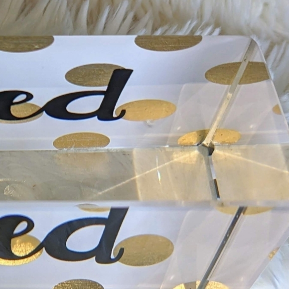 Acrylic #Blessed Gold Polka Dot Inspirational Home Office Decor - Picture 5 of 7